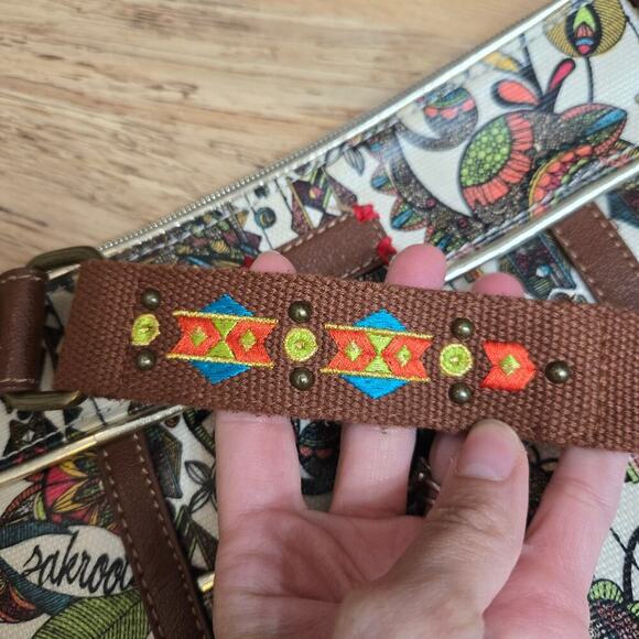 Sakroots Artistic Owl Crossbody Purse Embroidered Strap Boho - Picture 7 of 16